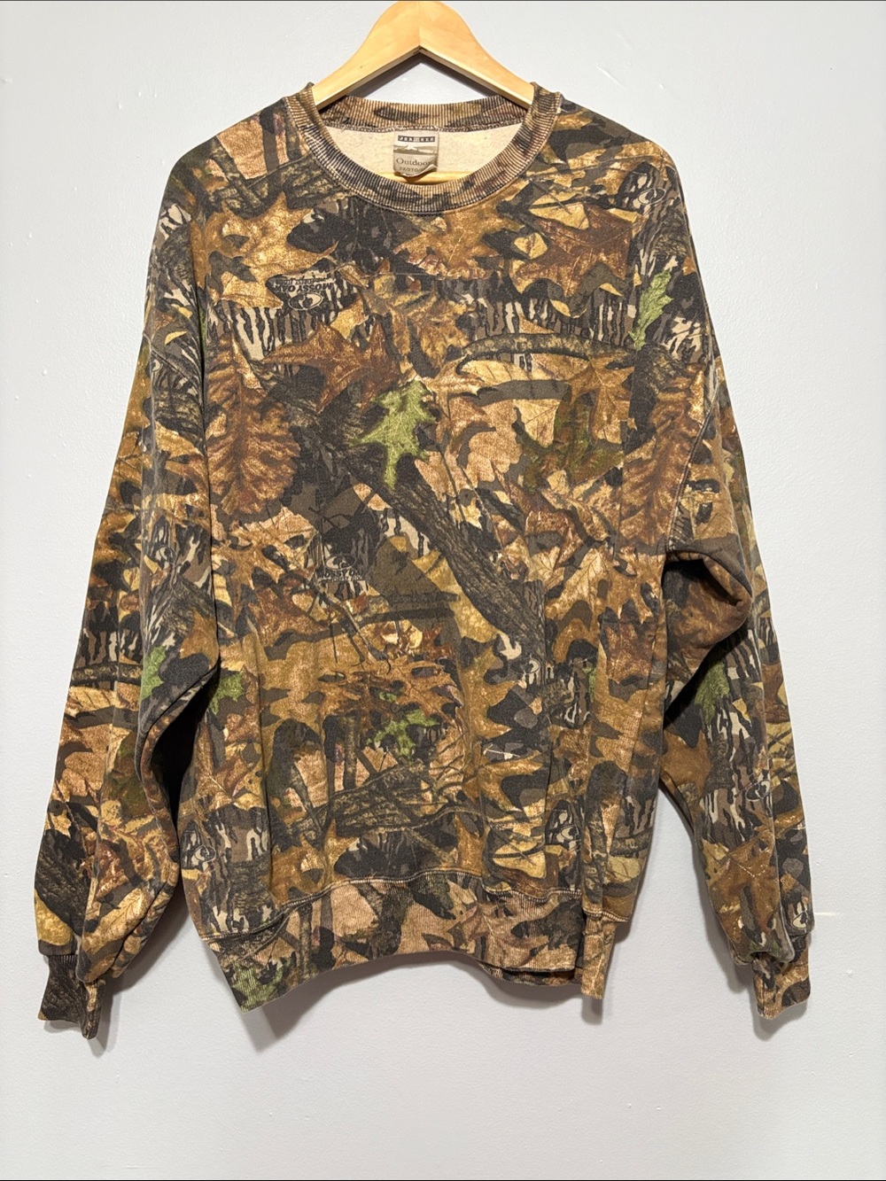 Vintage 90s Jerzees Outdoors Camo Crewneck Sweatshirt Size 2XL Mossy Oak
